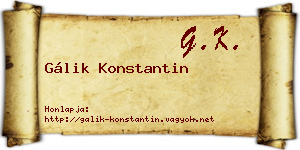 Gálik Konstantin névjegykártya